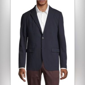 $645 THEORY Men's Clinton Blazer Jacket Coat Size 46 Eclipse Blue Wool Blend